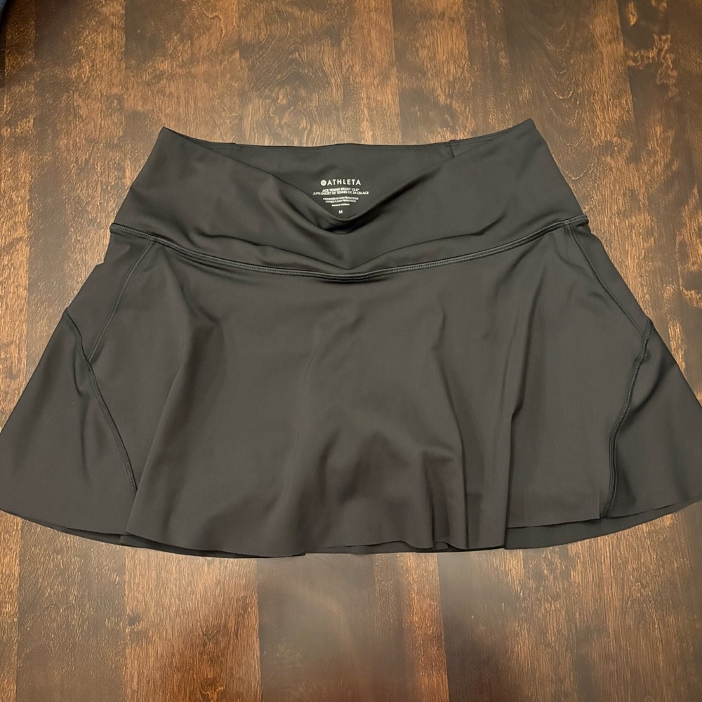 Athleta Black Ace Tennis Skort 13.5”